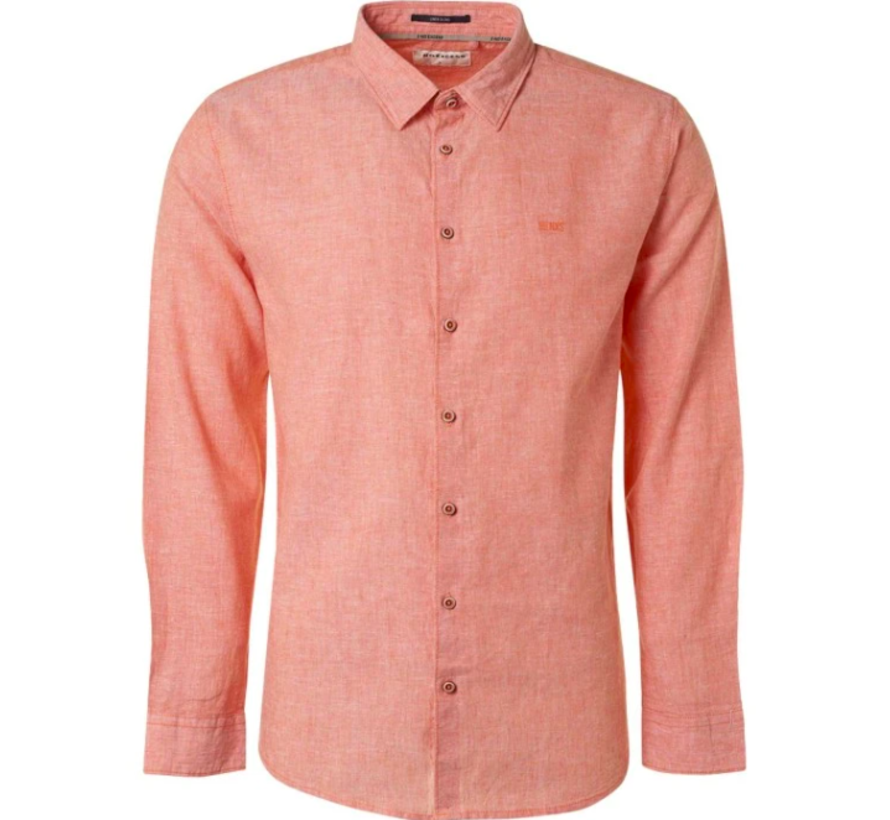 Shirt 2 Colour Melange With Linen Papaya (19470215-192)