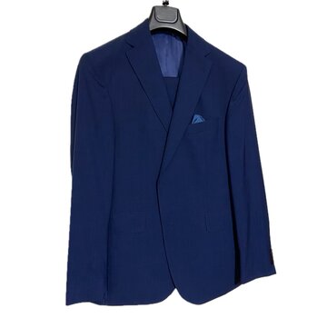 John Edward Kostuum Small Check Navy Blauw (12620210 170034)