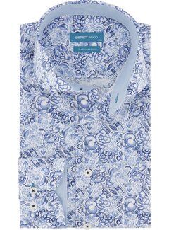 District Indigo Overhemd Print Blauw (7.11.025.709 - 304)