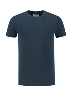 Pure Path Embroidery Waffle T-shirt Navy (24010121 - 07)