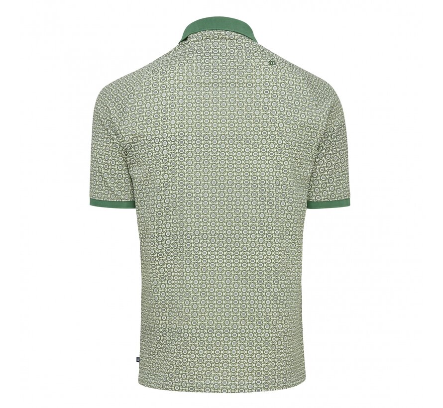 CASERTA | Printed polo with roman III pattern Olive (TRPOIA034 - 905)