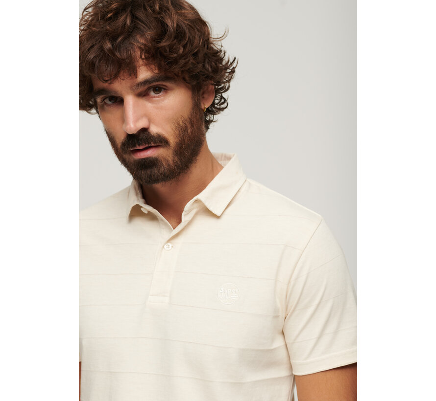 Textured Jersey Polo White Sand (M1110397A - 1TC)