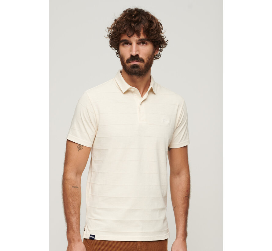 Textured Jersey Polo White Sand (M1110397A - 1TC)