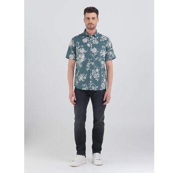 Replay shirt REGULAR ALL OVER PRINTED COTTON/VISCOSE MUSLIN  PALE EMERALD/LT BEIGE (M4122 .000.74924 - 010)