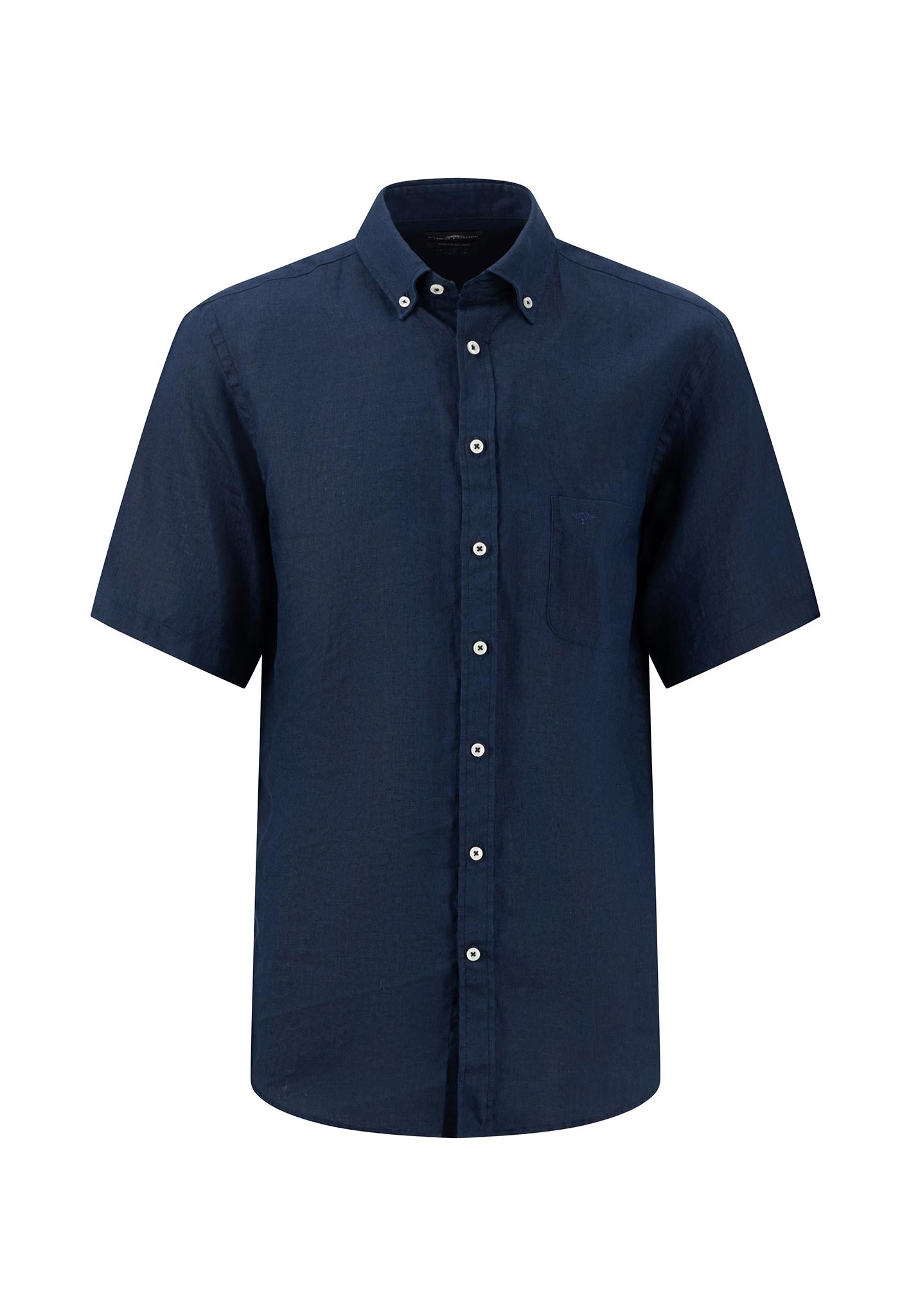 Fynch Hatton Overhemd SSinnen Navy Blauw 