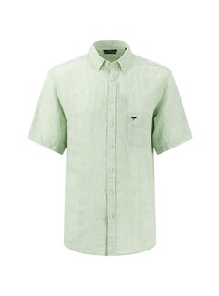 Fynch Hatton Overhemd SS Linnen Soft Green (1405 7001 - 715)