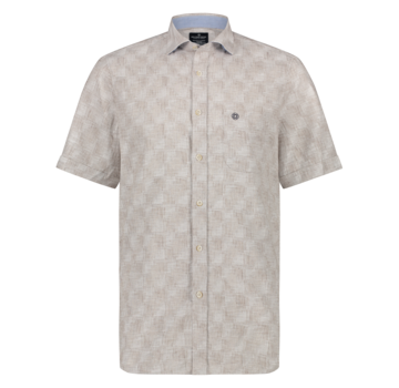 Fellows United Shirt korte mouw linnen look Mid brown (41.6611 - 143)