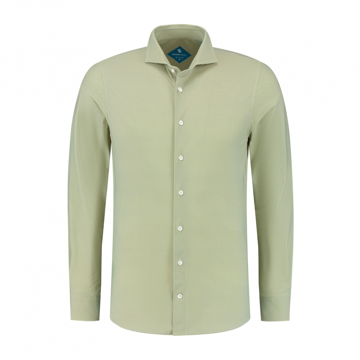 District Indigo Performance Overhemd Print Green   District Indigo
