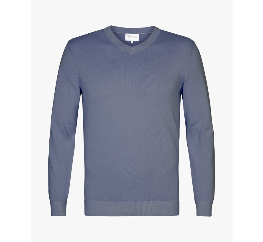 PULLOVER V-NECK MID Mid blue (PMVJ10002C)