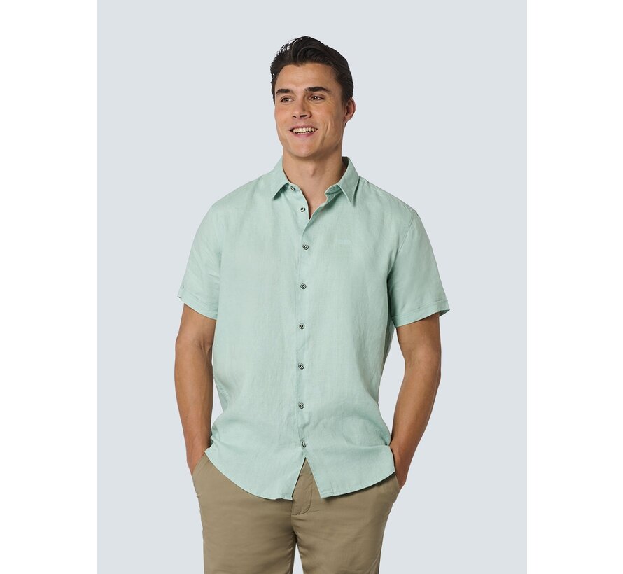 Shirt Short Sleeve Linen Solid (23480336SN-058)