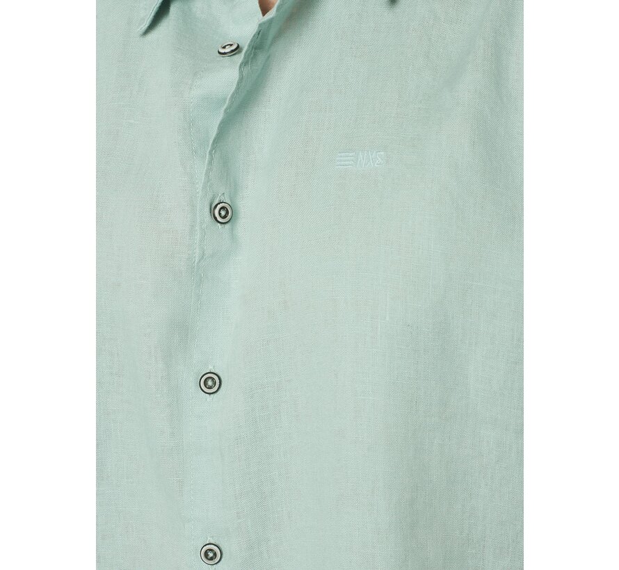 Shirt Short Sleeve Linen Solid (23480336SN-058)