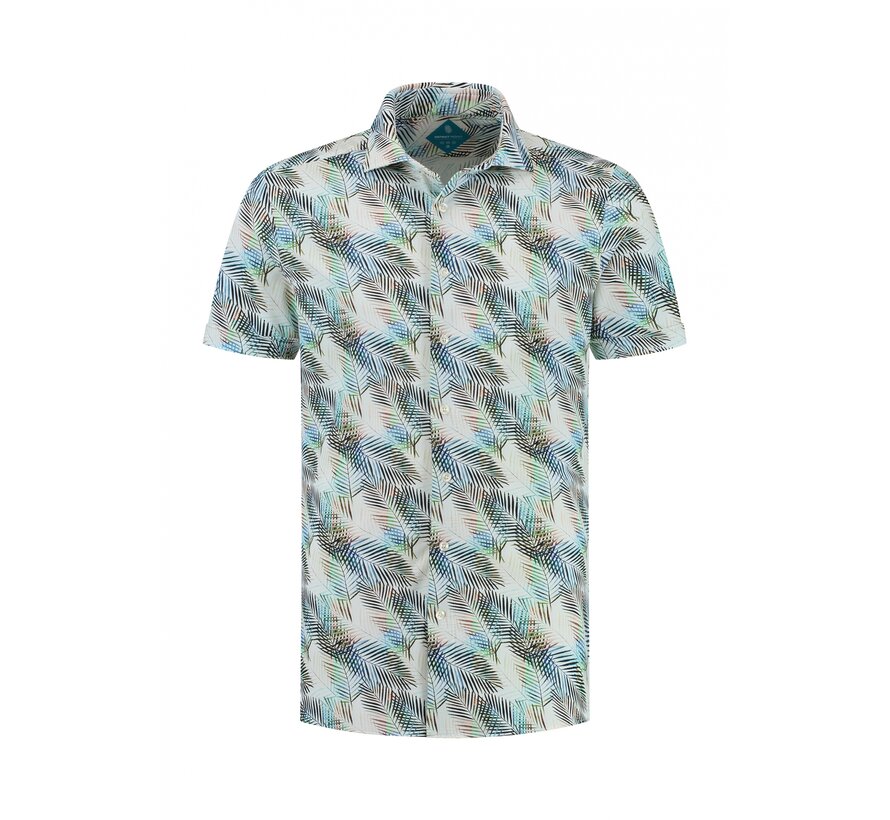 Korte Mouw Overhemd Pique Performance Print Groen (7.41.029.716 -  378)