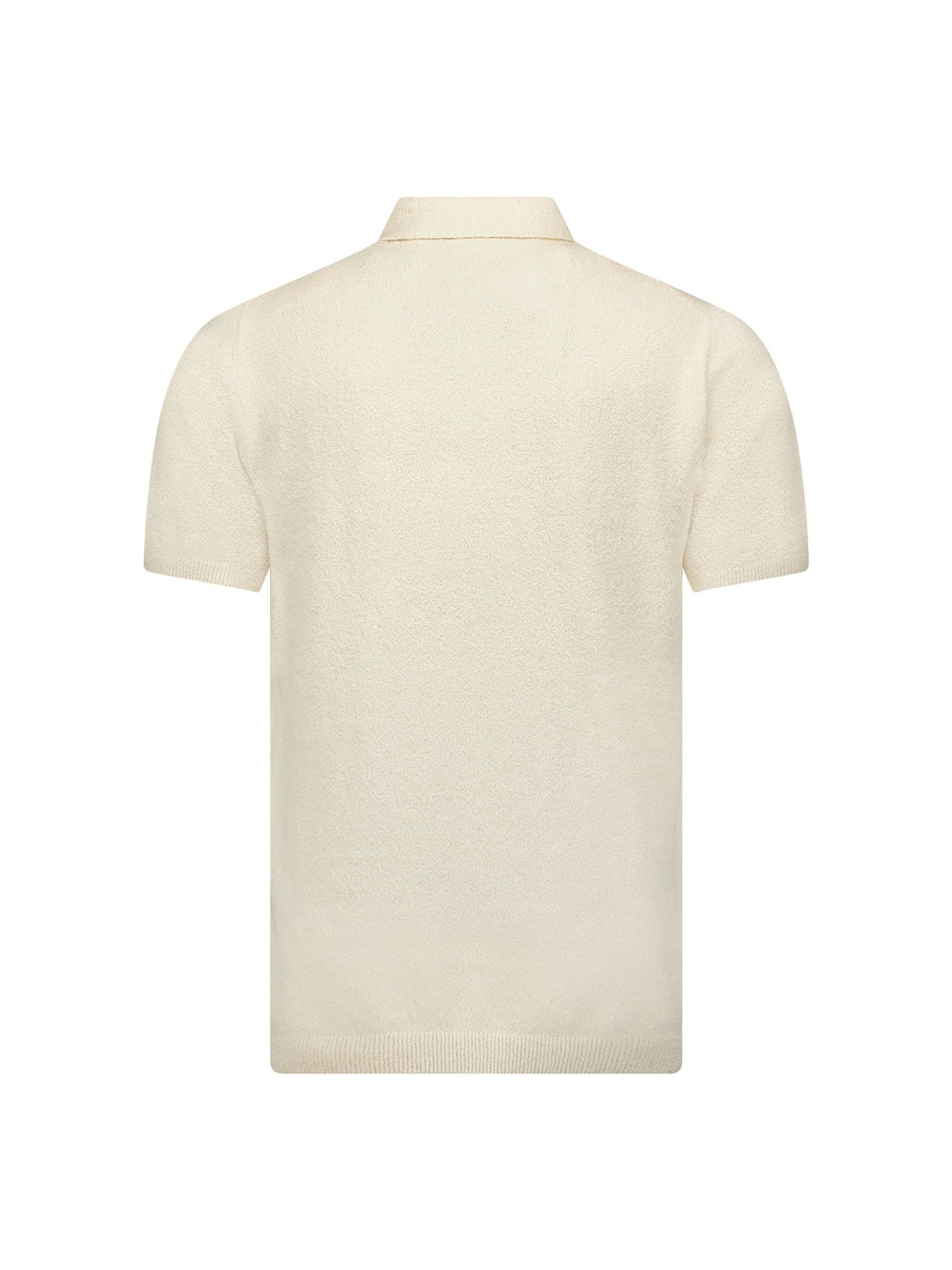 No Excess Pullover Short Sleeve Polo Solid Relief Knit Cream XL No Excess