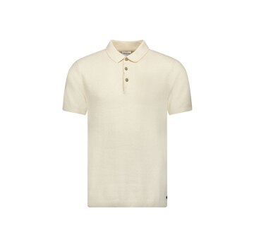 No Excess Pullover Short Sleeve Polo Solid Relief Knit Cream (23210244 - 016)