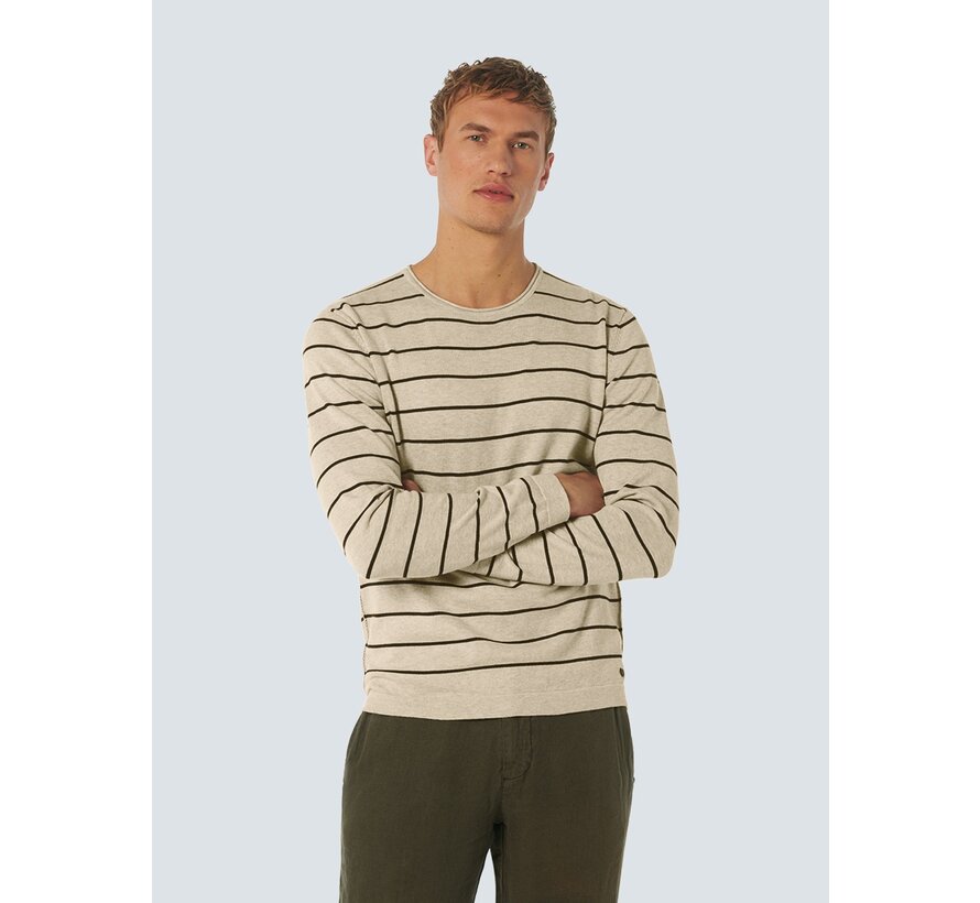 Pullover Crewneck Stripe Cream (23210161 - 016)