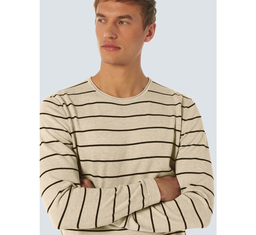 Pullover Crewneck Stripe Cream (23210161 - 016)