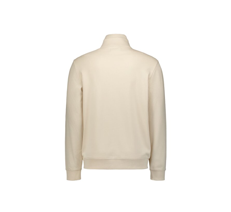 Sweater Full Zipper Twill Jacquard Cream (23100123 - 016)