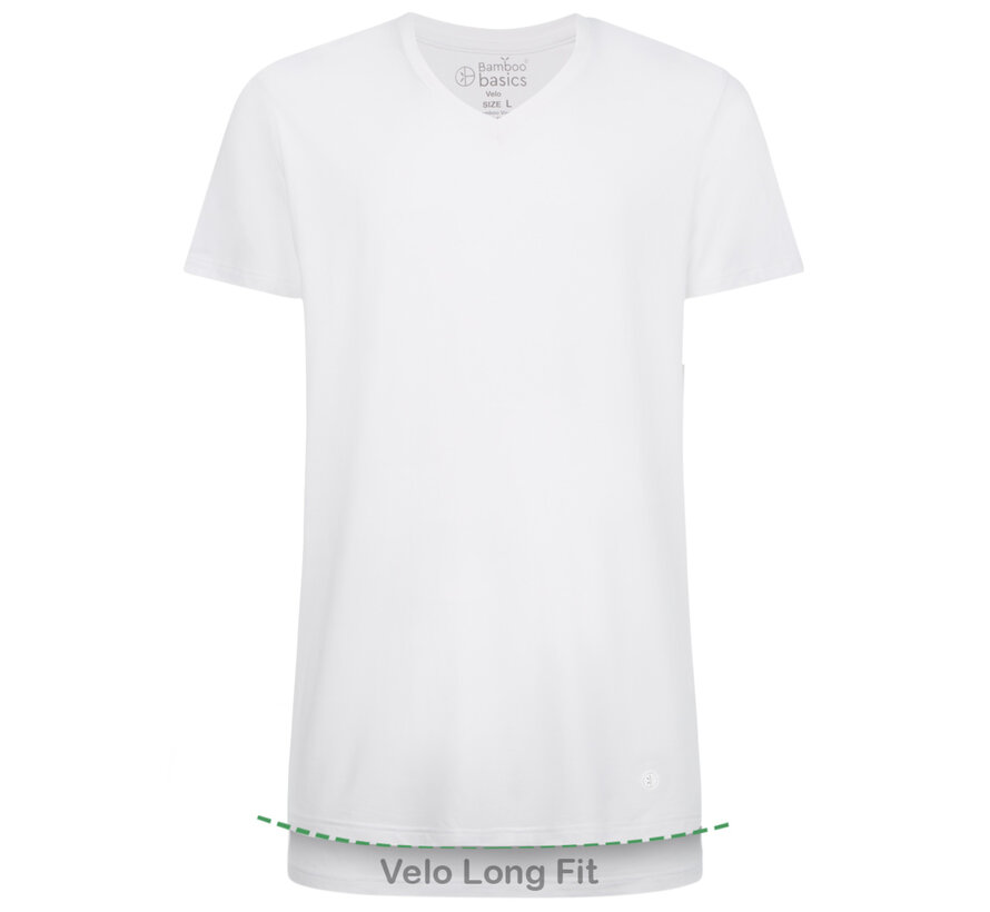 V-hals T-shirts Velo Long Fit 2Pack White (Velo-LF-002)