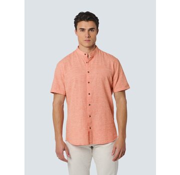 No Excess Shirt Short Sleeve Granddad 2 Coloured Melange With Linen Melon (23460335SN - 191)