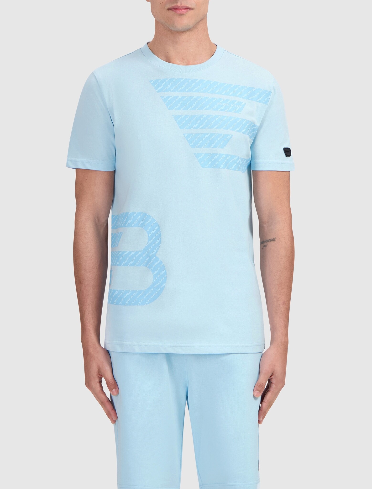 BALLIN' Double Icon Logo T-shirt Lt Blue  S BALLIN'