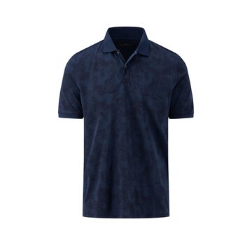 Fynch Hatton Polo Jersey AOP,  Washed navy (1404  4005 - 685)