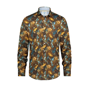 A Fish Named Fred Overhemd Autumn Leaves Navy (29.013.502)