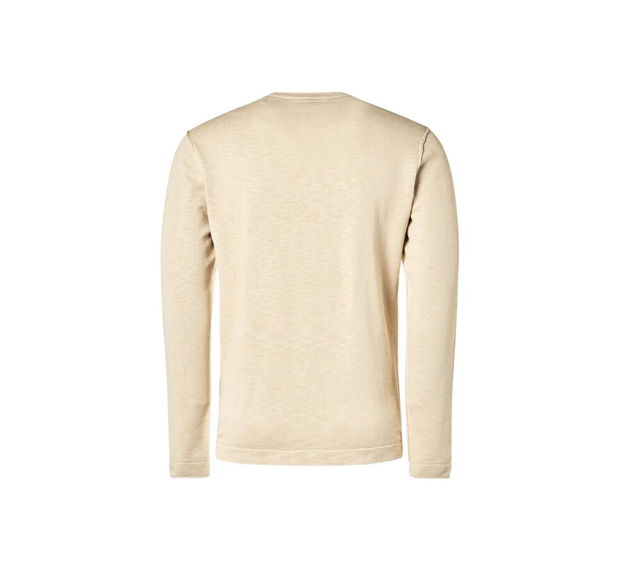 Pullover Crewneck Garment Dyed + Stone Washed Cream (23210103SN - 016)