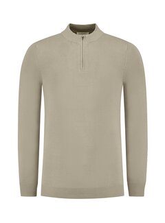 Pure Path Essential Knitwear Halfzip Sweater Taupe (10815 - 53)