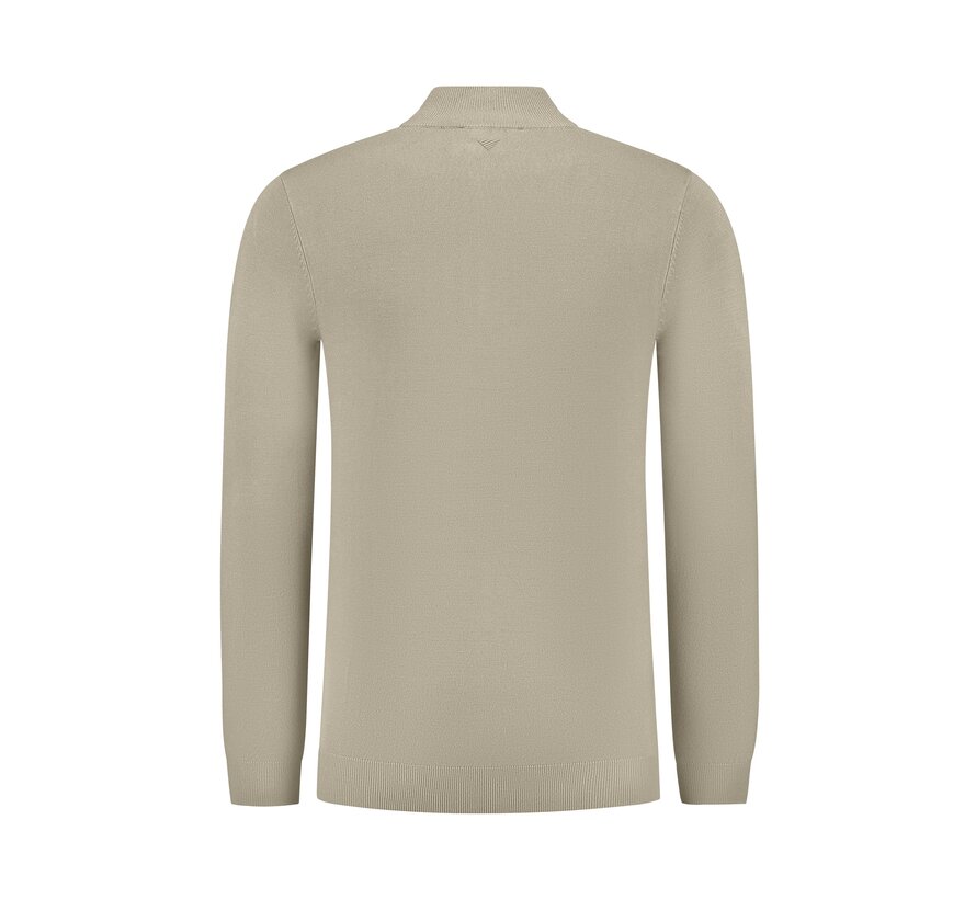 Essential Knitwear Halfzip Sweater Taupe (10815 - 53)