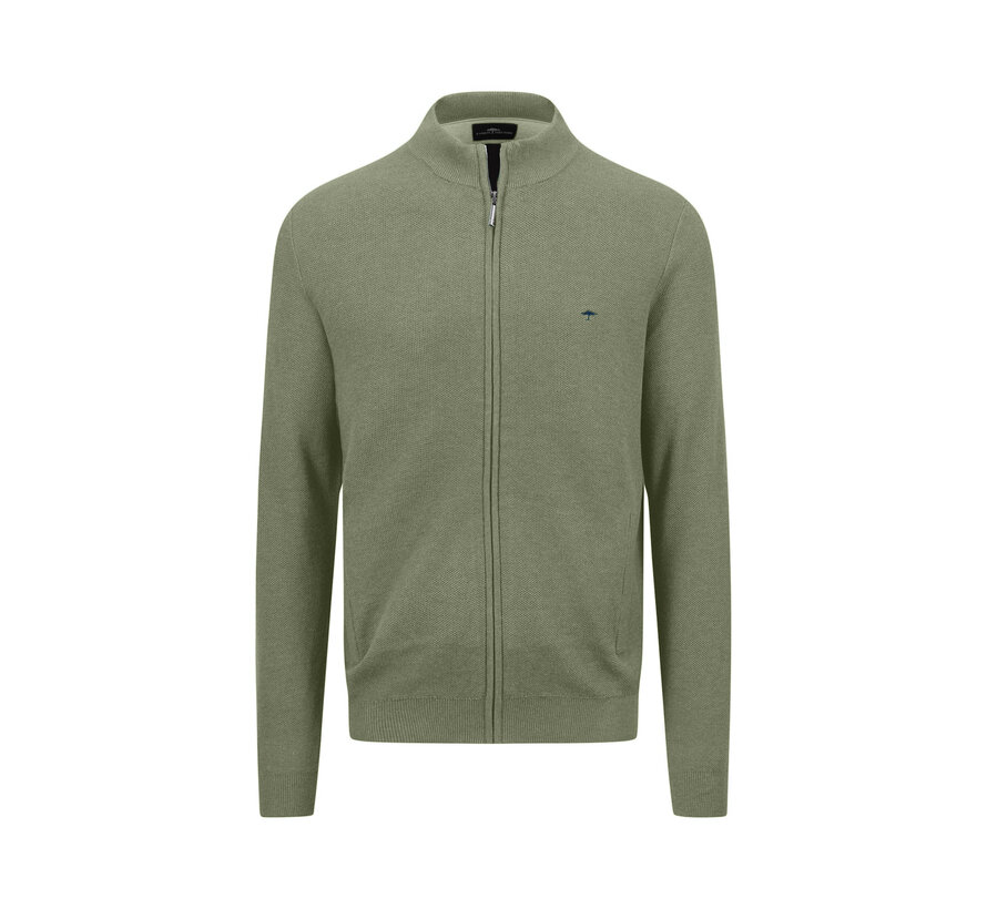 Fynch Hatton Cardigan-Zip, Structure light khaki (1414  223  - 718)