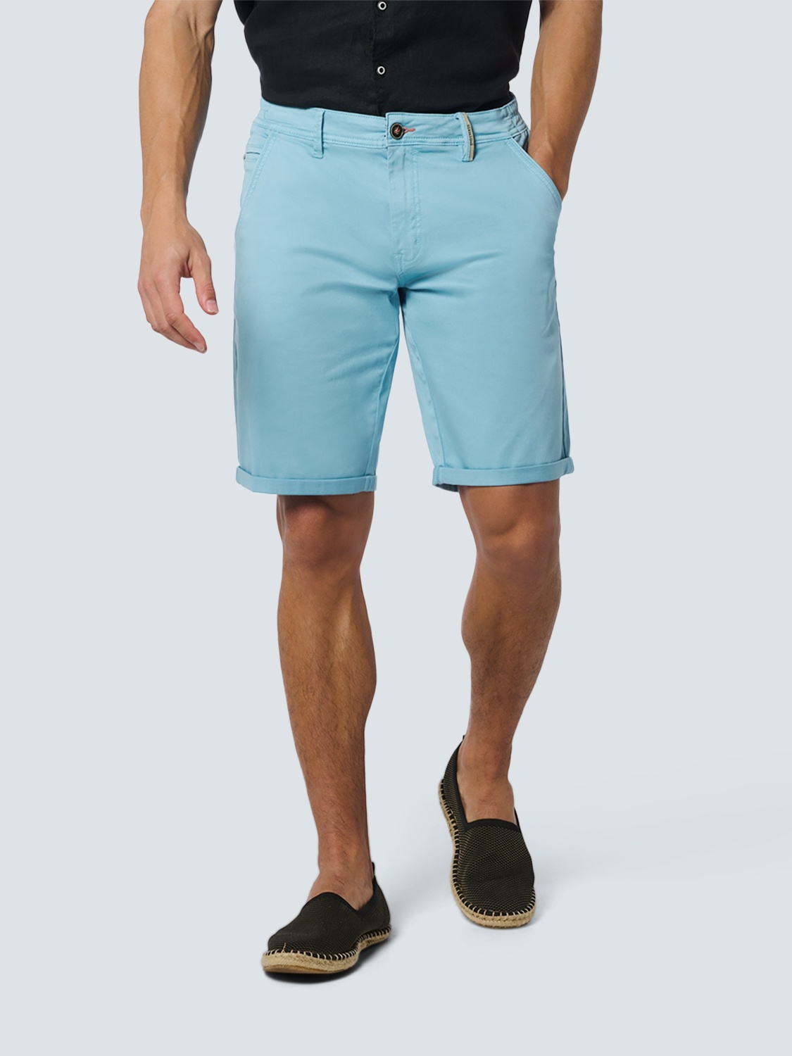 No Excess Chino Short Garment Dyed Twill Stretch Aqua   No Excess