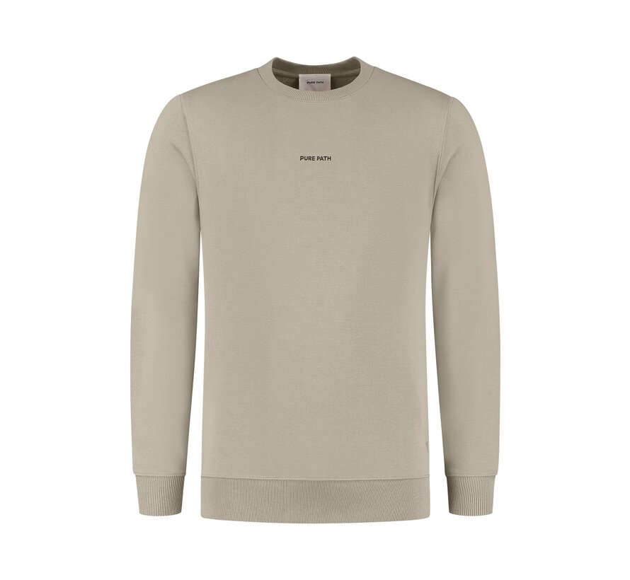 Regular fit Sweater Crewneck LS Taupe (24030312 - 53)