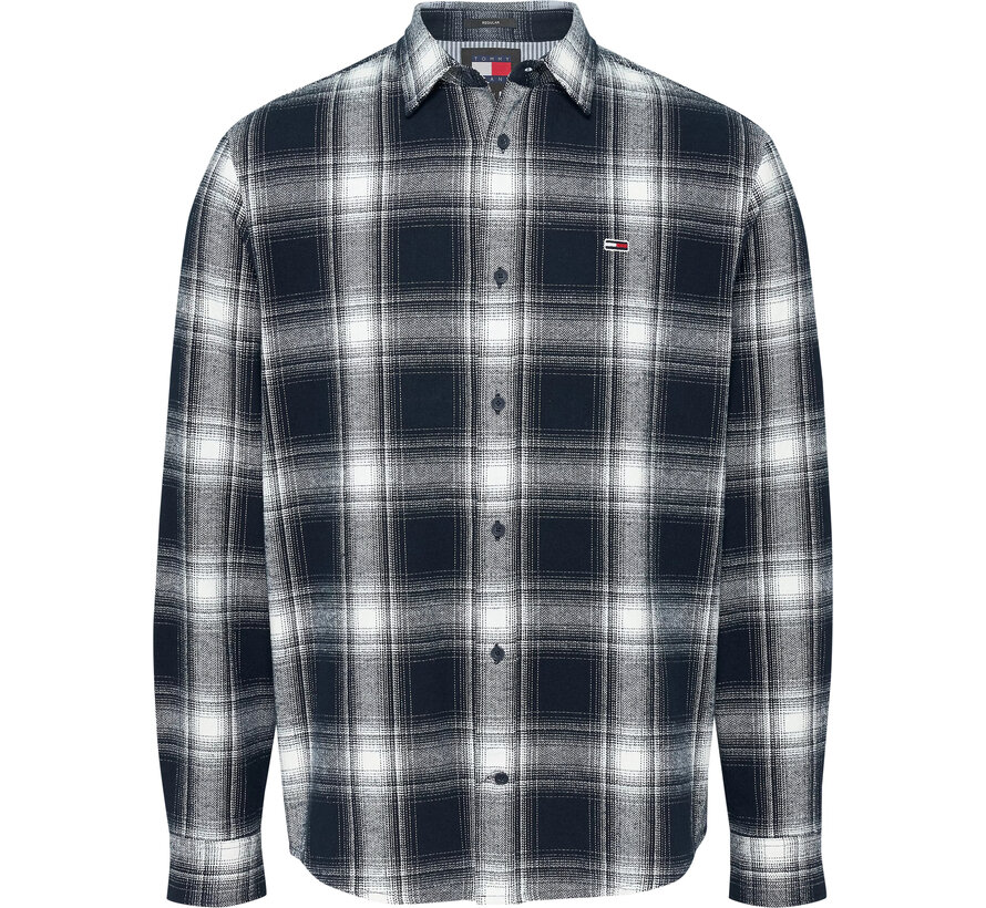 Overhemd TJM REG CHECK FLANNE, C1G Dark Night Navy Check (DM0DM19651 - C1G)