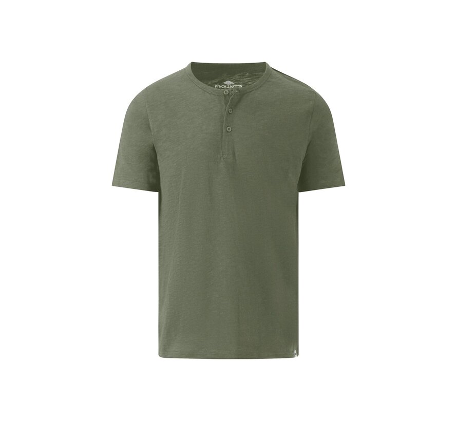 T-shirt Henley Slub Dusty Olive (1413 1806 - 701)