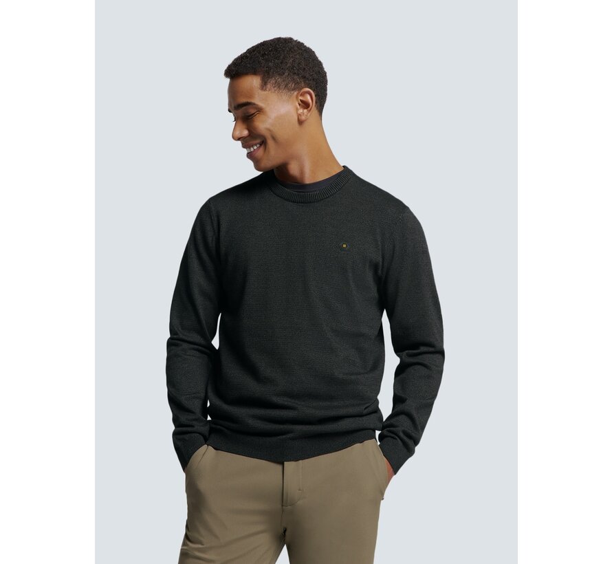 Pullover Crewneck 2 Coloured Melange Dark Grey (N2180 - 023)