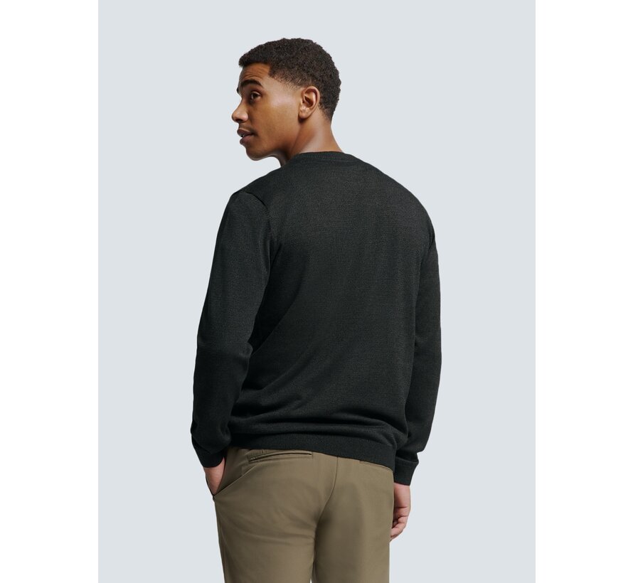 Pullover Crewneck 2 Coloured Melange Dark Grey (N2180 - 023)