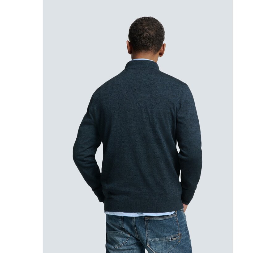 Pullover Half Zip 2 Coloured Melange Navy (N2185 - 037)