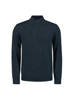 No Excess Pullover Half Zip 2 Coloured Melange Navy (N2185 - 037)