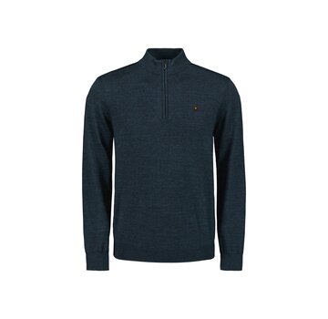 No Excess Pullover Half Zip 2 Coloured Melange Navy (N2185 - 037)