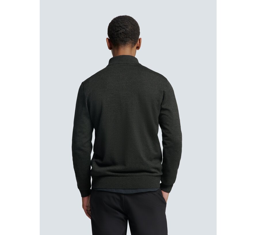 Pullover Half Zip 2 Coloured Melange Dark Grey (N2185 - 023)