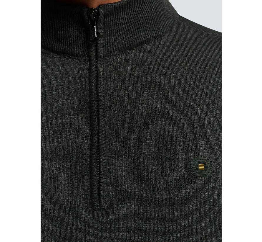 Pullover Half Zip 2 Coloured Melange Dark Grey (N2185 - 023)