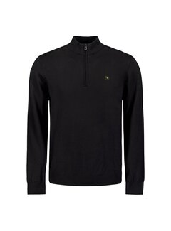 No Excess Pullover Half Zip 2 Coloured Melange Black (N2185 - 020)