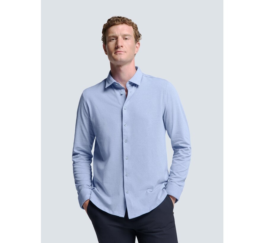 Shirt Jersey Pique Stretch Office Blue (N4186 - 166)