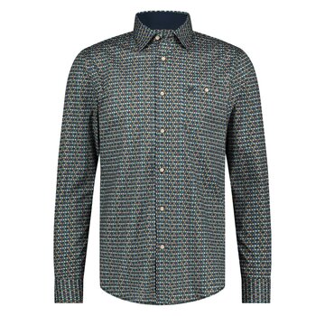 Fellows United shirt lange mouw ice dots stretch Dark Green (42.6541 - 172)