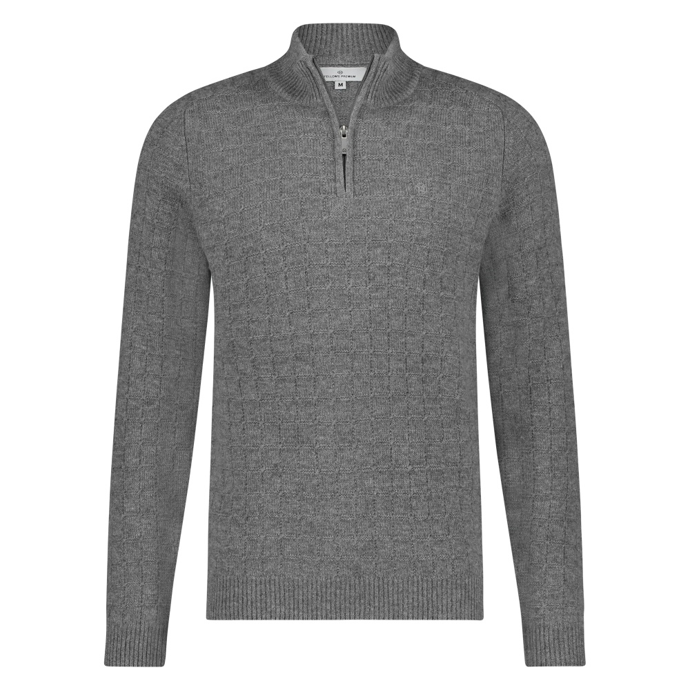 Fellows United Pullover Premium Half Zip Structure Knit Antracite 