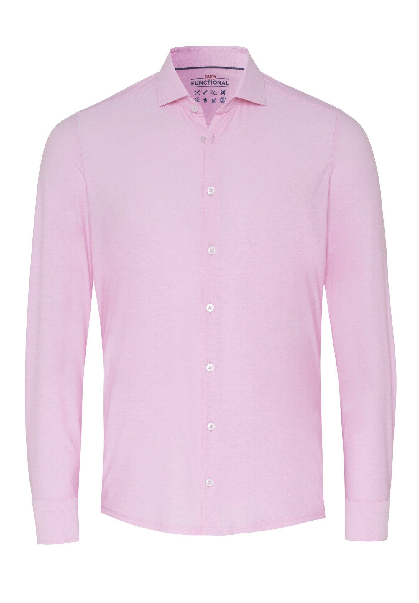 Pure Shirts Overhemd Functional Rose Plain 