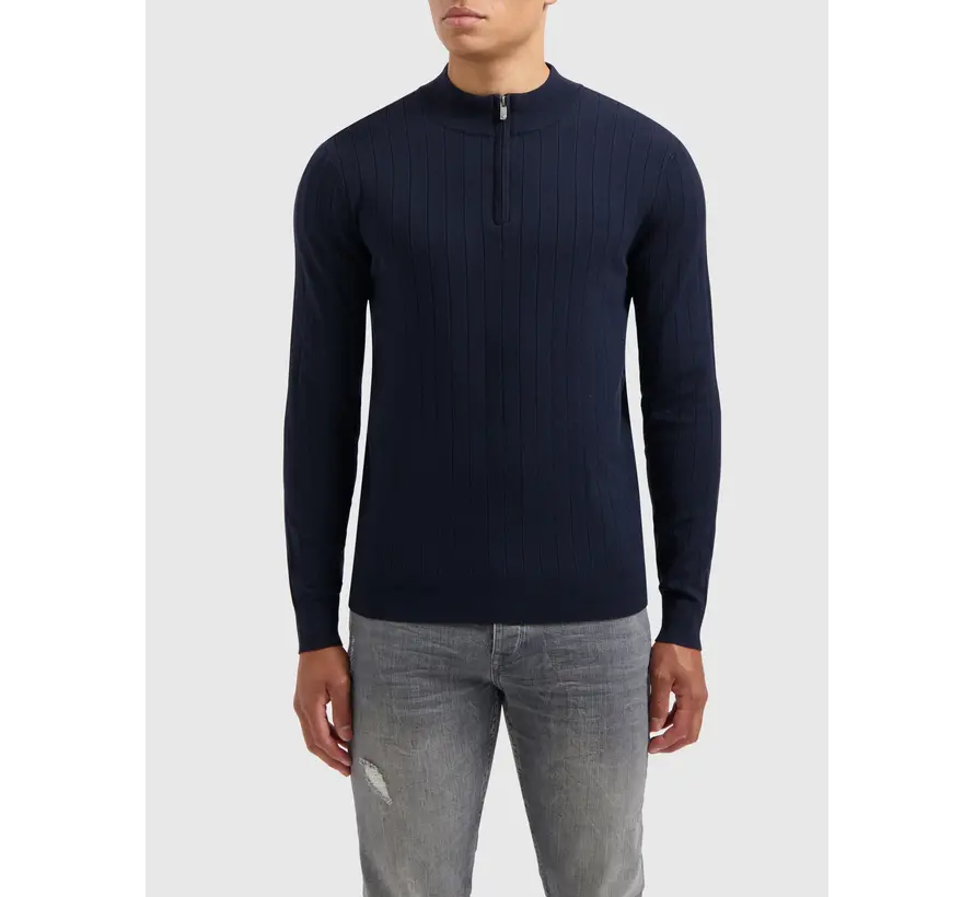 Regular fit Knitwear Halfzip LS Navy (24030804 - 07)