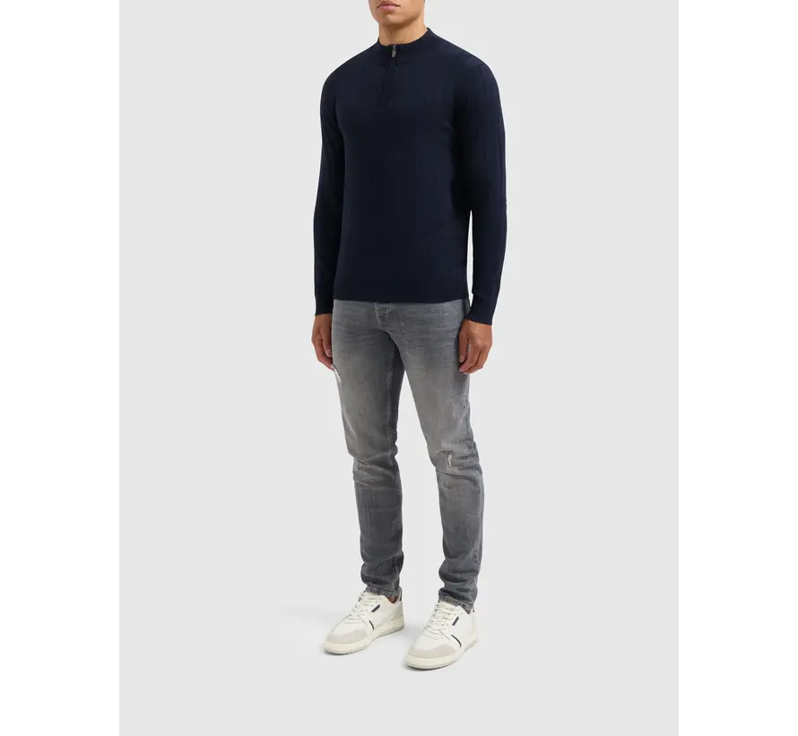Regular fit Knitwear Halfzip LS Navy (24030804 - 07)