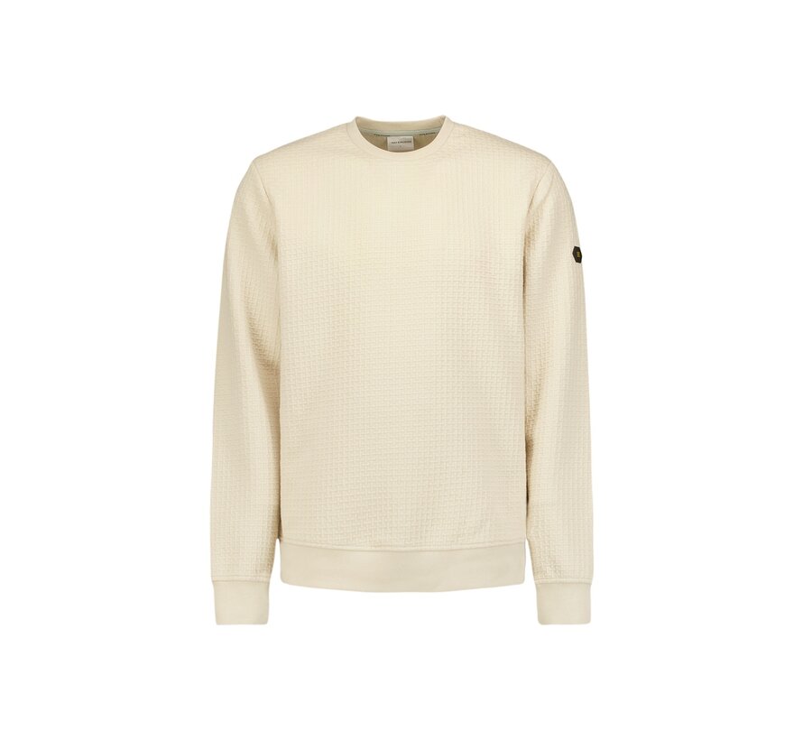 Sweater Crewneck Double Layer Jacquard Stretch Cement (25100908 - 122)