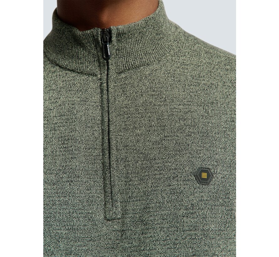 Pullover Half Zip 2 Coloured Melange Smoke (25210885SN - 049)